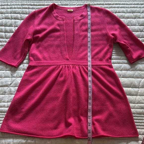 Vintage J.Crew Women’s Bright Pink 100% Cashmere V Neck 80's 90's Sweater S - Picture 8 of 8
